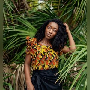 Vintage Ankara handmade African Wax print blouse